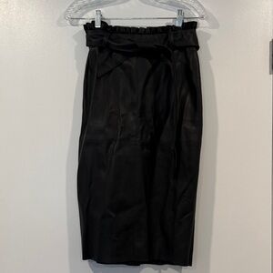 ZARA paper bag faux leather skirt